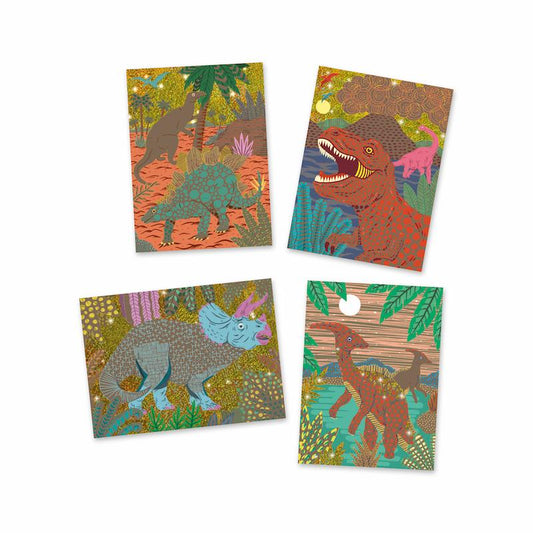 Dinosaur Metallic Scratch Card Activity Set