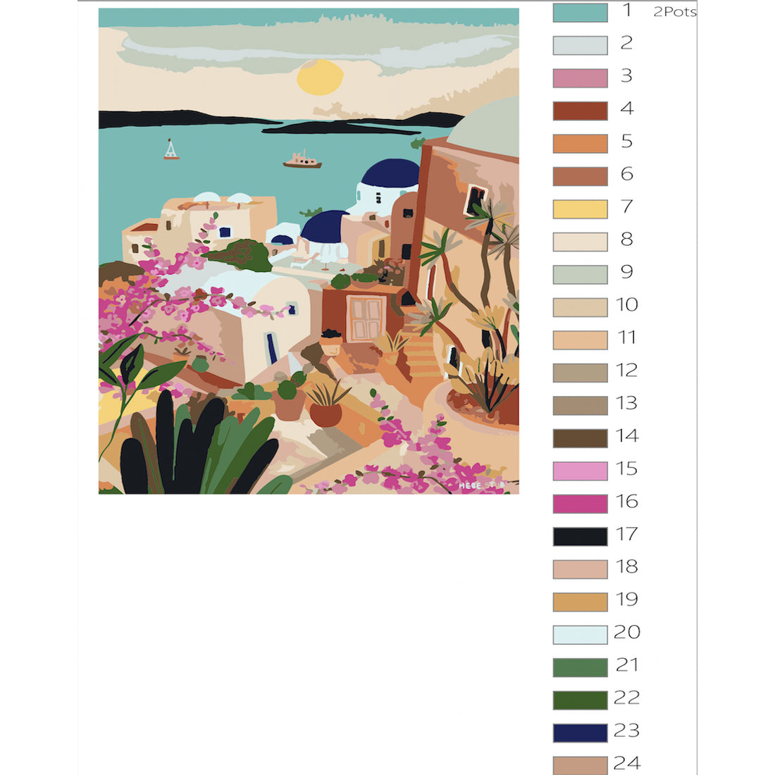 Paint by Number Kit - Dreamy Santorini