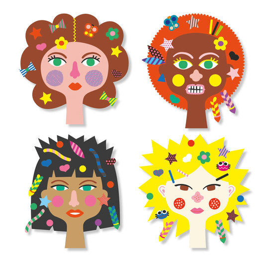 Hair Dresser Sticker Collage Activity