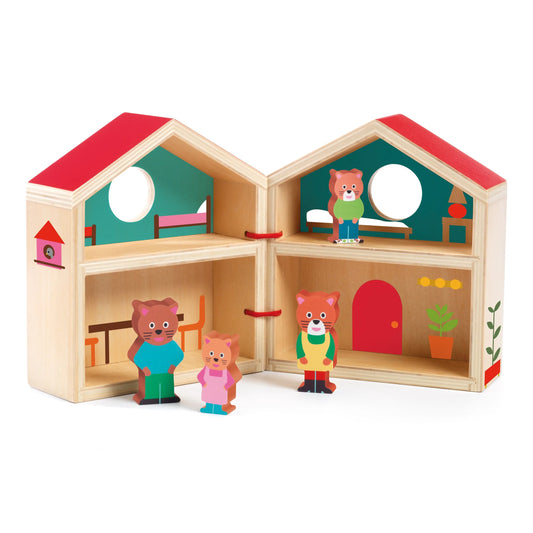 Minihouse Wooden Dollhouse Set