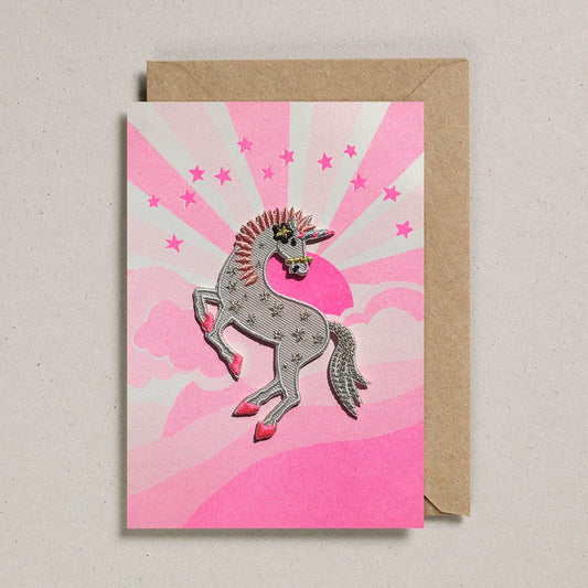 Greeting Card with Unicorn Patch