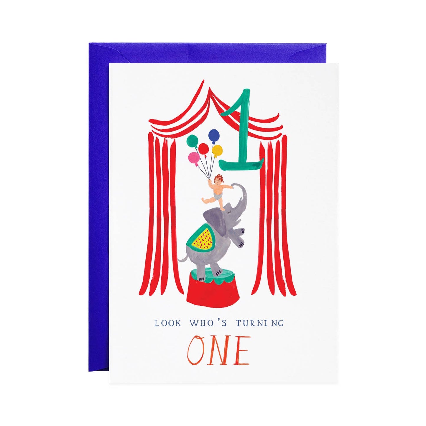 One Ellie Elephant Birthday Card