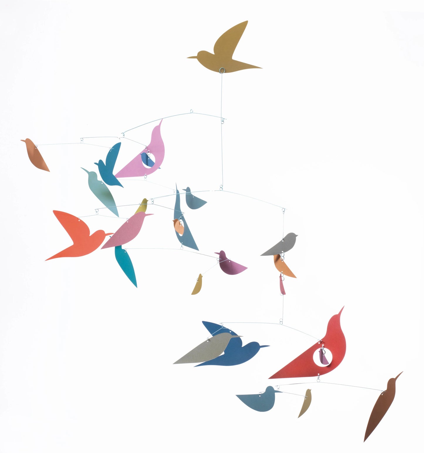 Multi-colored Birds Kinetic Mobile