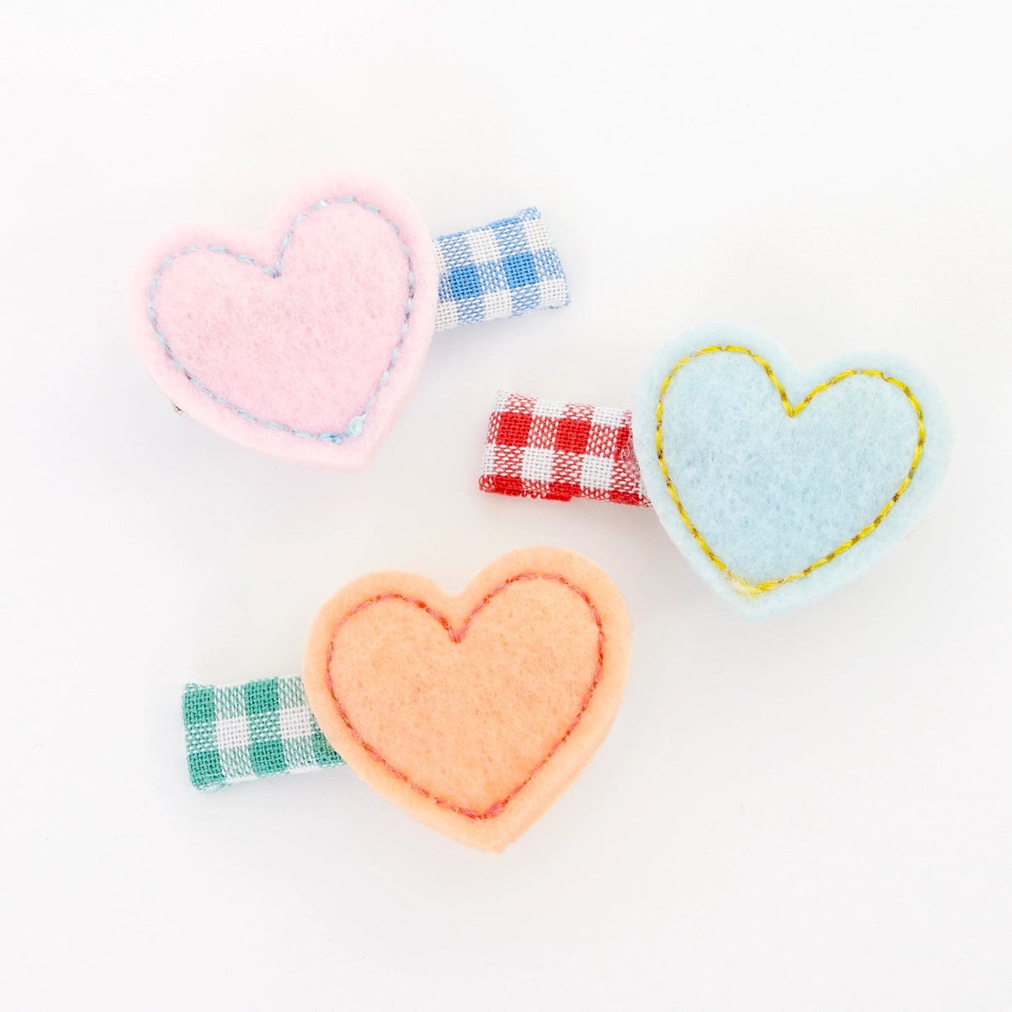 Felt Heart Hair Clips