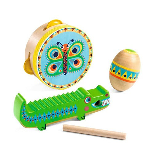 Animambo Instrument Set | Tambourine, Maracas, Guiro