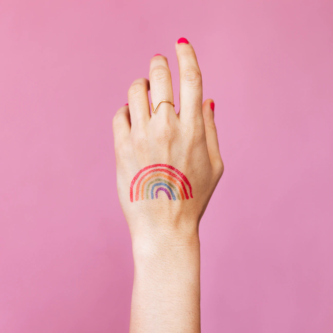 Rainbow Doodle Tattoo Pair