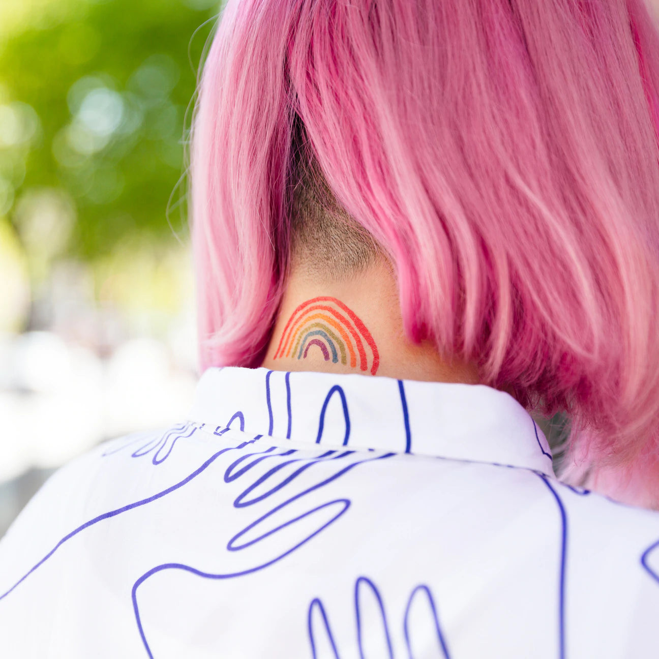 Rainbow Doodle Tattoo Pair