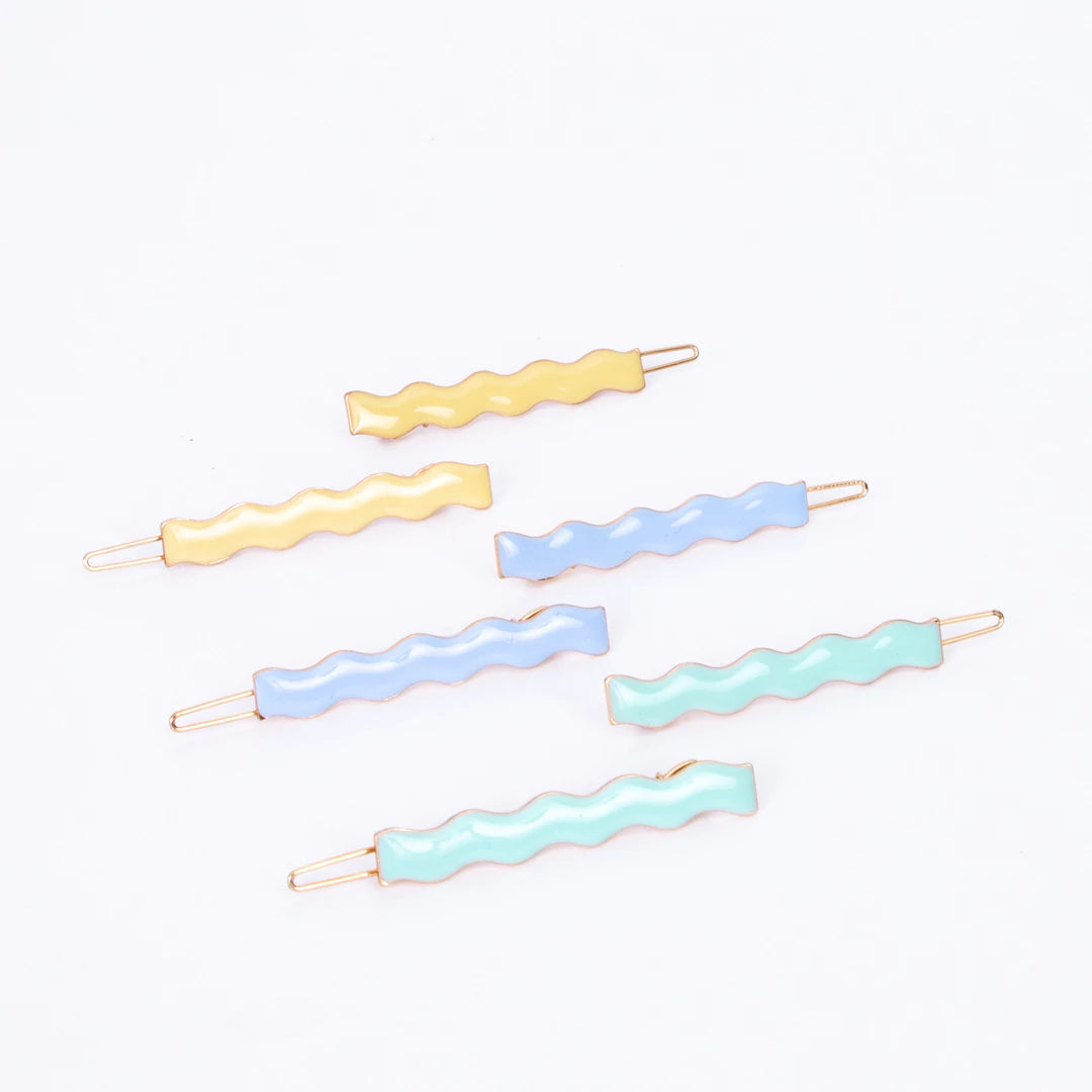 Enamel Wavy Hair Clips